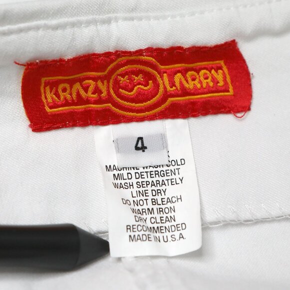 Krazy Larry Pull On Ankle Pants White Stretch Resortwear Slacks Summer Vacation - Picture 3 of 6